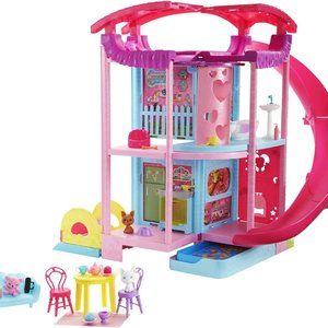 Barbie Chelsea Playhouse & 20+ Pieces, 2 Pets, Pool, Furniture & Accessories.